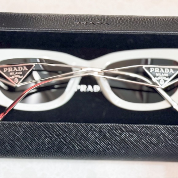 Brand New Prada White PR14YS Rectangular Sunglasses - Picture 8 of 9